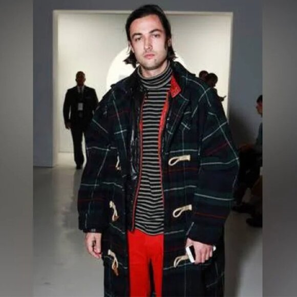 Polo Ralph Lauren Wool Tartan Plaid  Vintage Toggle Duffle Coat XL RARE - Picture 1 of 9